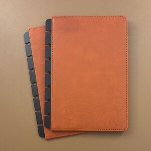 Jane's Agenda MINI New Vegan Leather Planner Cover Discbound Snap-on Saddle Tan